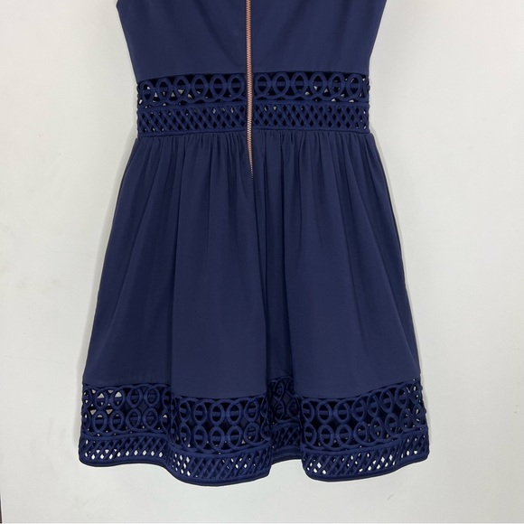 Ted Baker London Navy Blue Sleeveless Dayzey Fit and Flare Dress Size 1 (US 4) - Picture 13 of 15